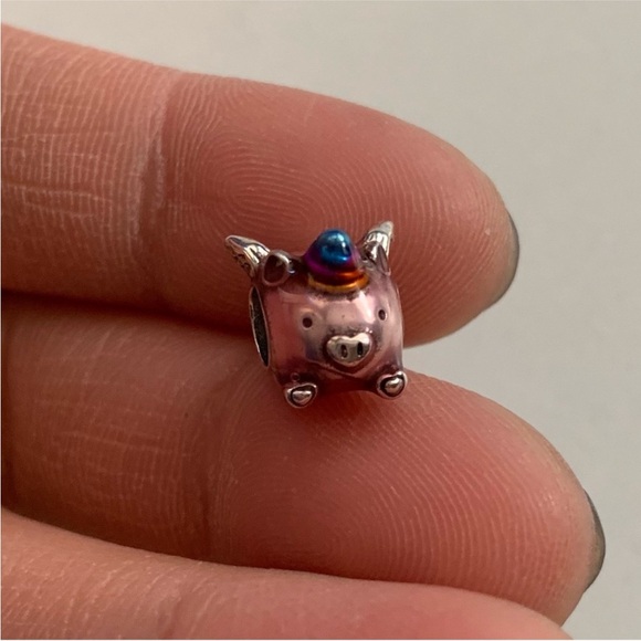 NWOT Flying Unicorn Pig Charm Sterling Silver 925 - Picture 5 of 13